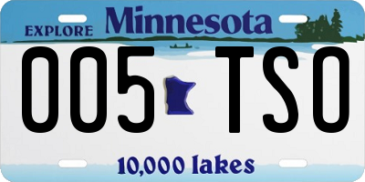MN license plate 005TSO