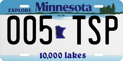 MN license plate 005TSP