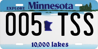 MN license plate 005TSS