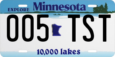 MN license plate 005TST