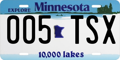 MN license plate 005TSX