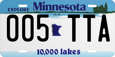 MN license plate 005TTA