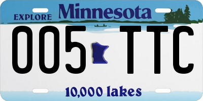 MN license plate 005TTC
