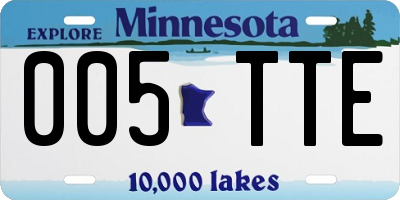 MN license plate 005TTE