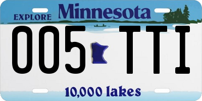MN license plate 005TTI