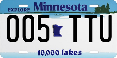 MN license plate 005TTU