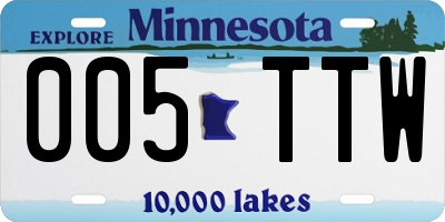 MN license plate 005TTW