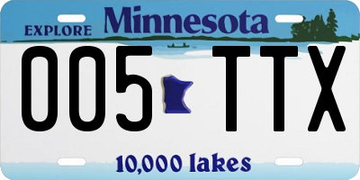MN license plate 005TTX