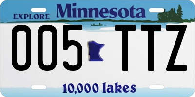 MN license plate 005TTZ