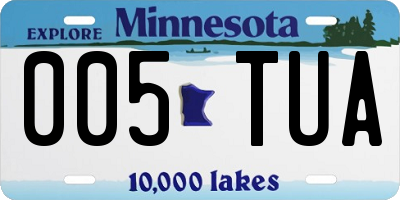 MN license plate 005TUA