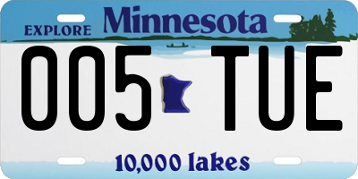 MN license plate 005TUE