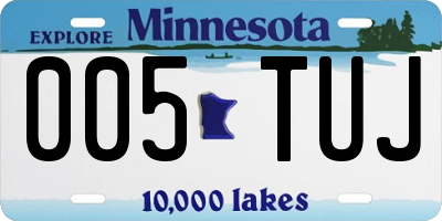 MN license plate 005TUJ