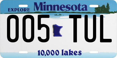 MN license plate 005TUL