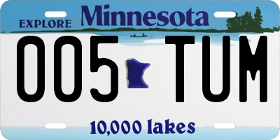 MN license plate 005TUM