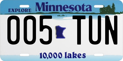 MN license plate 005TUN