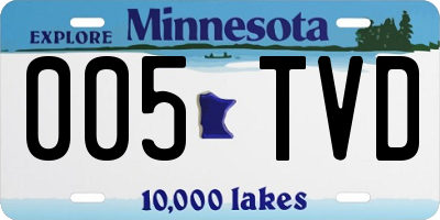 MN license plate 005TVD