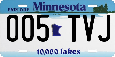 MN license plate 005TVJ