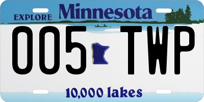 MN license plate 005TWP