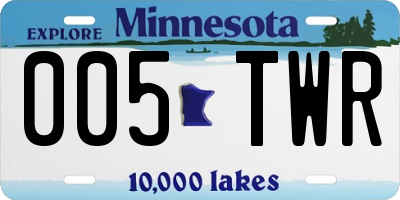 MN license plate 005TWR
