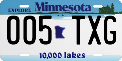 MN license plate 005TXG