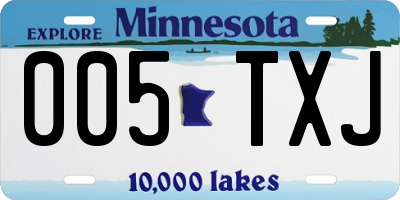 MN license plate 005TXJ