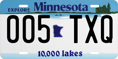 MN license plate 005TXQ