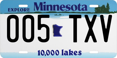 MN license plate 005TXV