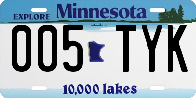 MN license plate 005TYK