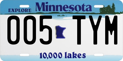 MN license plate 005TYM