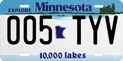 MN license plate 005TYV