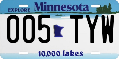 MN license plate 005TYW