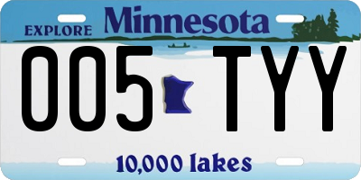 MN license plate 005TYY