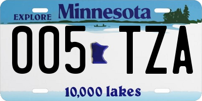 MN license plate 005TZA