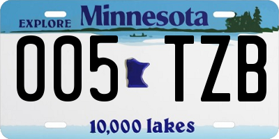 MN license plate 005TZB