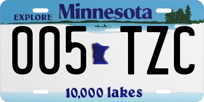 MN license plate 005TZC