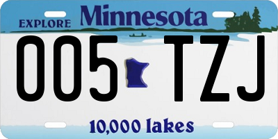 MN license plate 005TZJ
