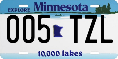 MN license plate 005TZL
