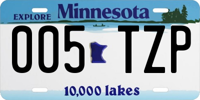 MN license plate 005TZP