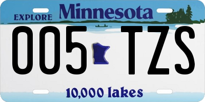 MN license plate 005TZS