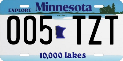 MN license plate 005TZT