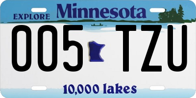 MN license plate 005TZU