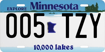 MN license plate 005TZY