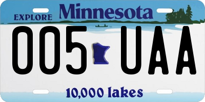 MN license plate 005UAA