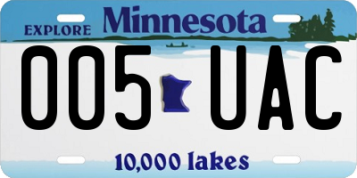 MN license plate 005UAC