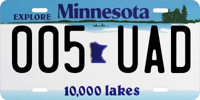 MN license plate 005UAD
