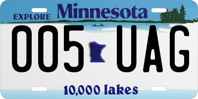MN license plate 005UAG