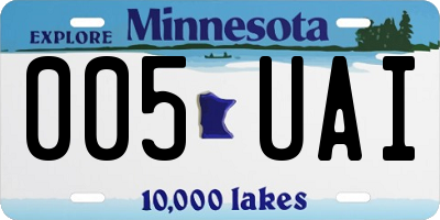 MN license plate 005UAI