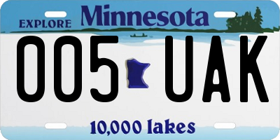 MN license plate 005UAK