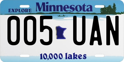 MN license plate 005UAN