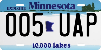 MN license plate 005UAP